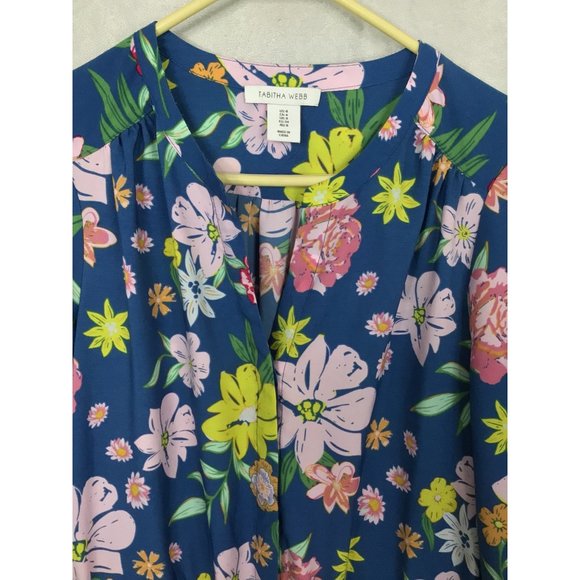 Tabitha Webb Floral Print Romper Shorts Size 4 Blue/Pink - Picture 4 of 9